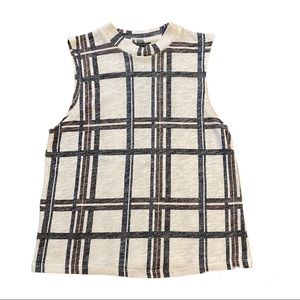 TopShop Window Pane Plaid Sleeveless Top